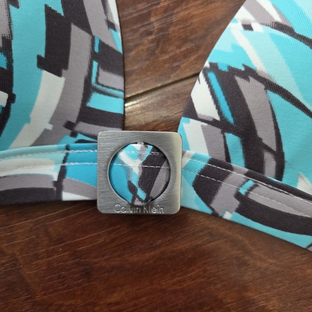 Calvin Klein Swimwear Two-piece Geometric Print Bikini Swimsuit Set Size Medium - Picture 2 of 10